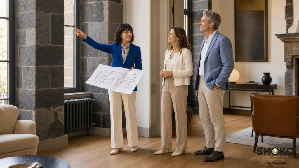 SHOKO shows an international couple a townhouse property in central Clermont-Ferrand 