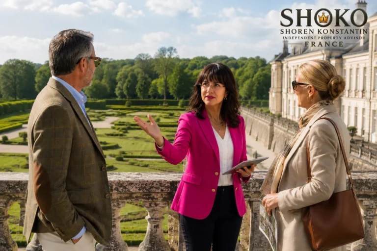 SHOKO showing international buyers a Loire Valley château property with formal gardens