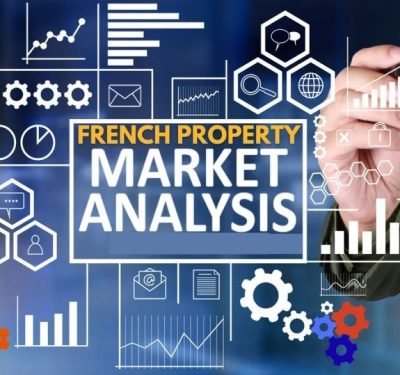 Illustration of the French real estate market showing property listings, agencies, and buyer guidance